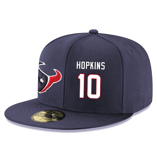 NFL Houston Texans #10 DeAndre Hopkins Stitched Snapback Adjustable Player Hat - Navy/White